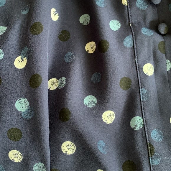 NWOT Fortune & Ivy Polka Dot Boho Blouse Top V-Neck 3/4 Tie Sleeves Women Medium - Picture 8 of 8
